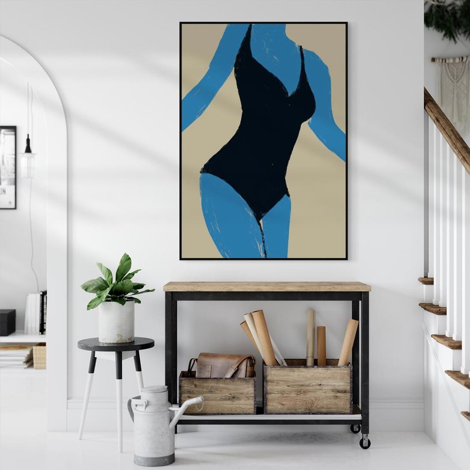 Obraz w ramie 70x100 - Zaklęta Kompozycja - abstrakcyjny plakat, nowoczesna sztuka - rama czarna