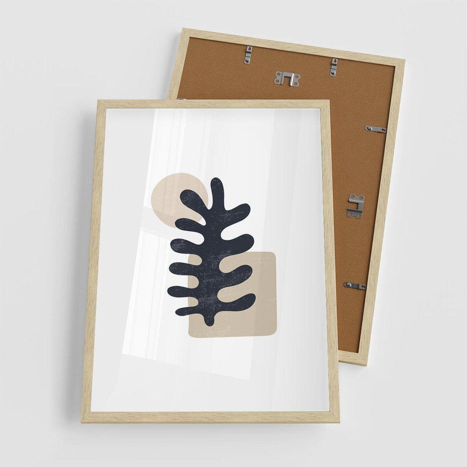 Plakat w ramie 50x70 - Opowieść Przenikających Energii - inspiracja mattise, abstrakcja - rama drewno