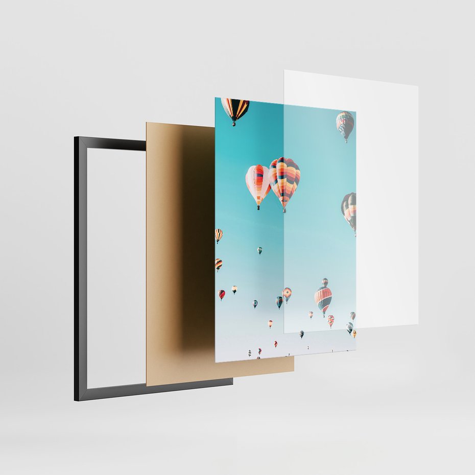 Zestaw obrazy w ramie 40x50 galeria - Surfing, Floryda, balony - rama czarna