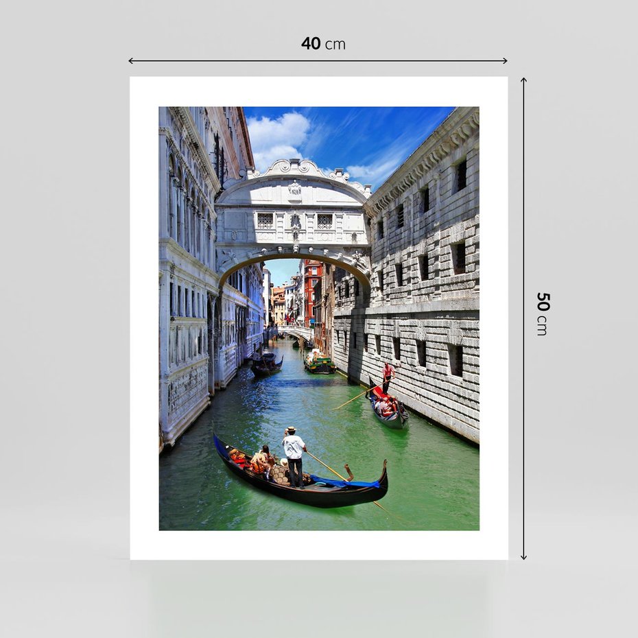 Plakat bez ramy 40x50 - Romantyczna gondola w Wenecji - Wenecja, gondola