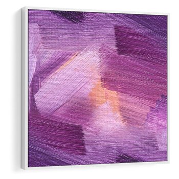 Obraz w ramie 80x80 - Abstrakcyjna gra kolorów - abstrakcja, akwarela - rama biała