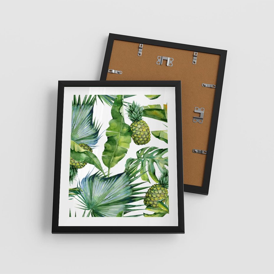 Plakat w ramie 40x50 - Oaza Natury - liście, tropikalne - rama czarna