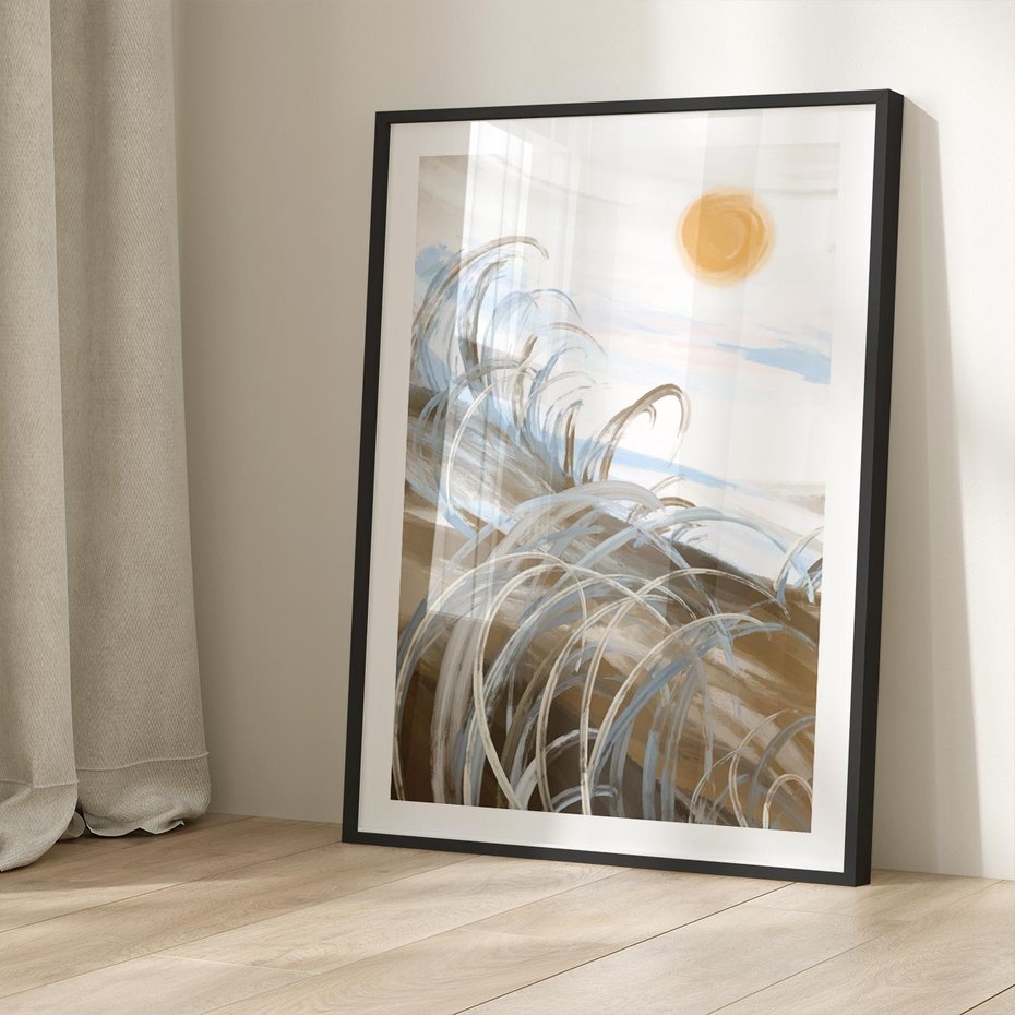 Plakat w ramie 50x70 - Zaklęty Wschód - akwarela, obraz - rama czarna