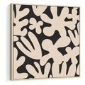 Obraz w ramie 80x80 - Księga Ukrytych Widoków - abstrakcyjne czarno białe formy, minimalizm - rama drewno