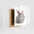 Plakat w ramie 40x50 - Uroczy królik wśród natury - królik, zając - rama biała