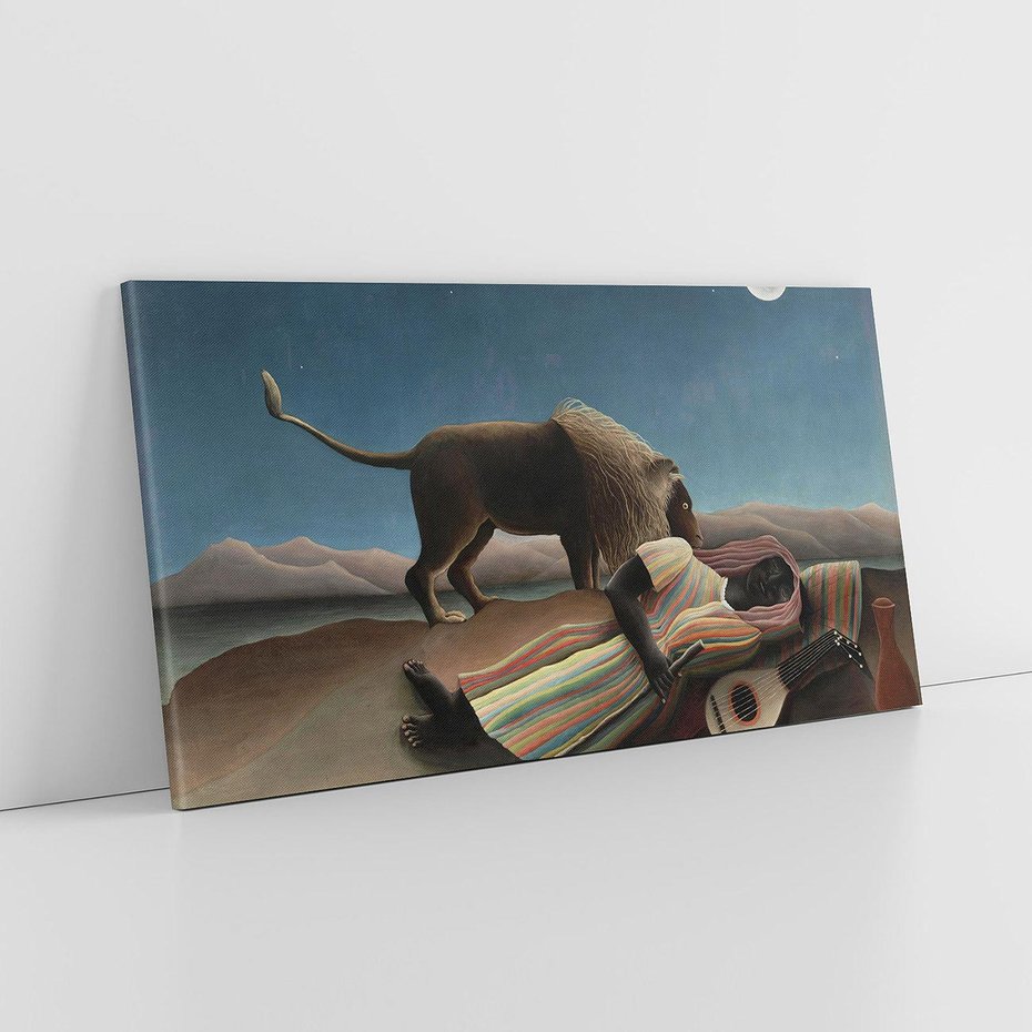 Obraz na płótnie 120x60 - "Sleeping Gypsy" (1897) Henriego Rousseau - Reprodukcja - reprodukcja, obraz na płótnie