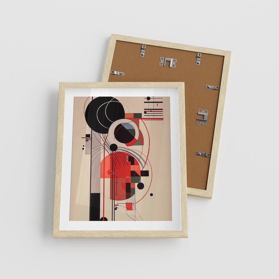 Plakat w ramie 40x50 - Rozbijające Granice Dźwięku - modernistyczny obraz, styl bauhaus - rama drewno