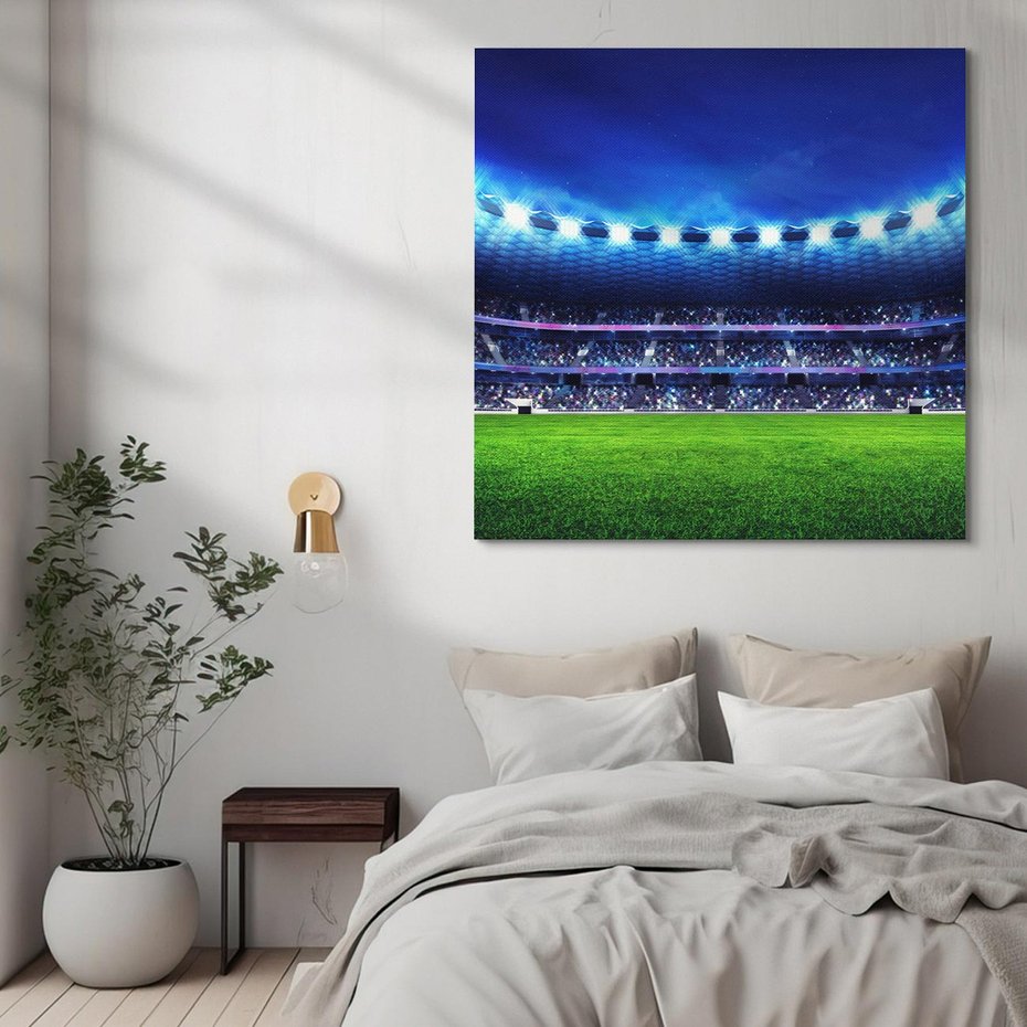 Obraz na płótnie 40x40 - Energia na stadionie - piłka, nożna