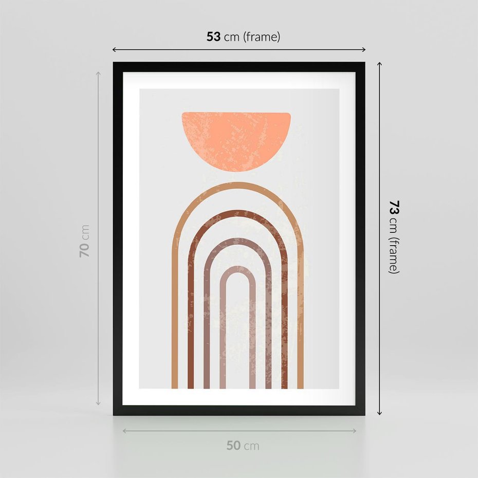 Plakat w ramie 50x70 - Geometryczny Blask Złota - grafika, złoto - rama czarna