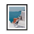 Plakat w ramie 40x50 - Magiczna Wyspa na Twojej Ścianie - Santorini, wyspa - rama czarna