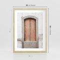 Plakat w ramie 30x40 - Śródziemnomorskie Drzwi Czasu - fotografia starych drzwi, śródziemnomorska architektura - rama drewno