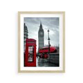 Plakat w ramie 30x40 - Uliczka z charakterystyczną budką w Londynie - Londyn, budka - rama drewno
