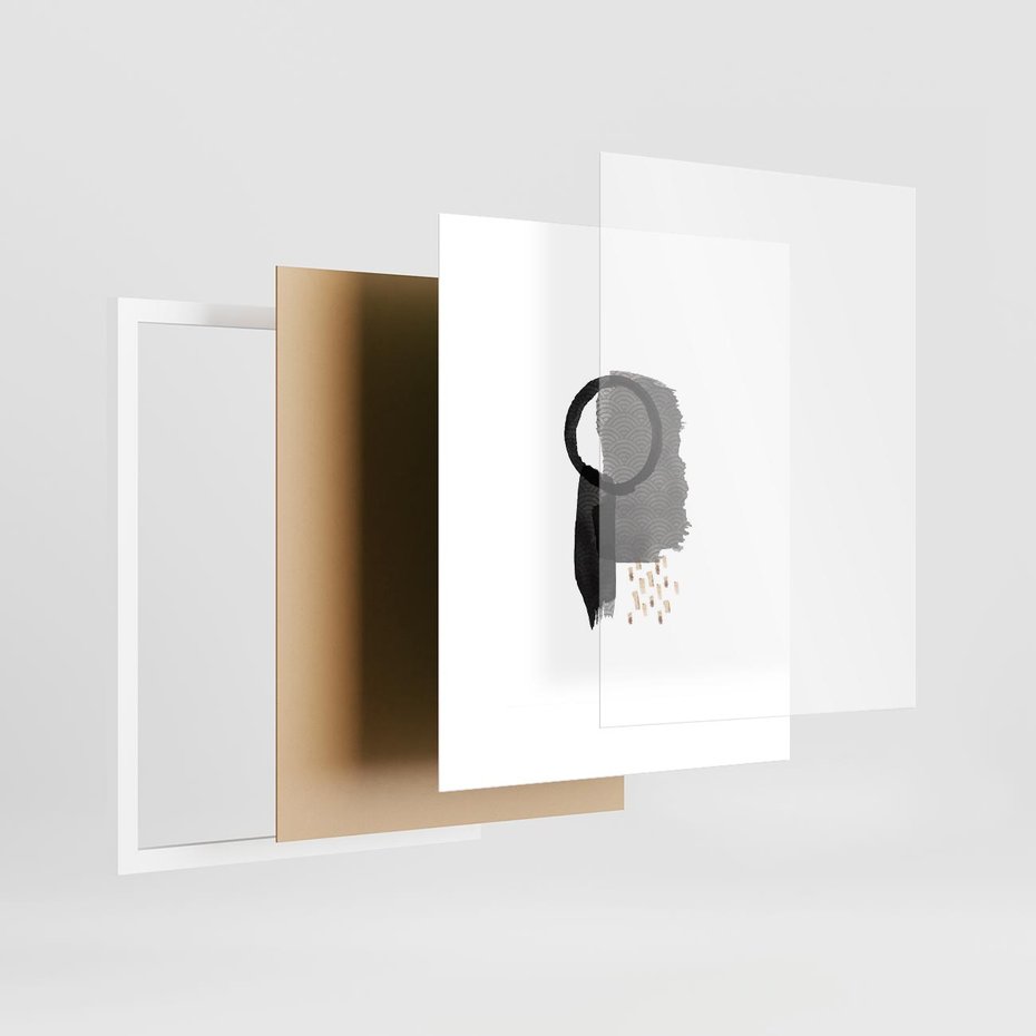 Plakat w ramie 40x50 - Japoński Minimalizm - grafika w japońskim stylu, minimalizm - rama biała