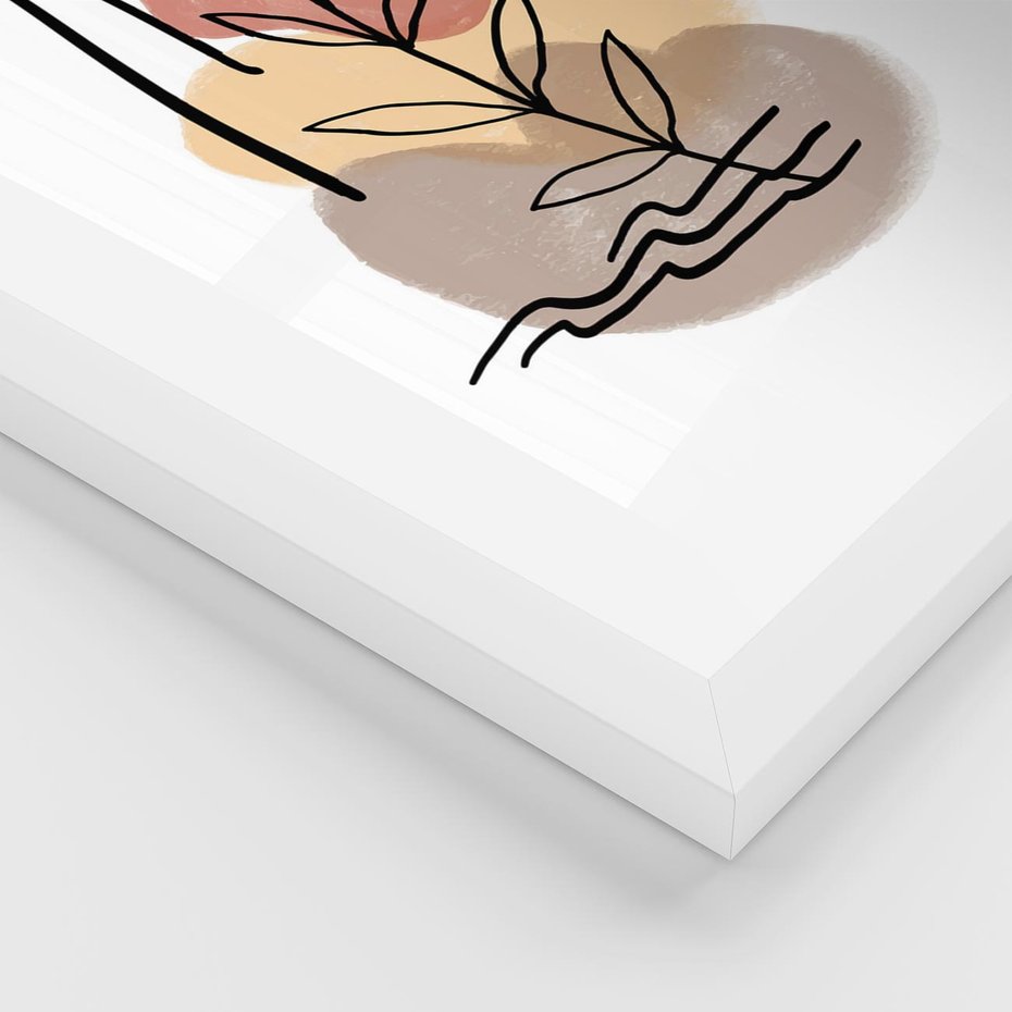 Plakat w ramie 50x70 - Konturem Przenikające - abstrakcja, sztuka nowoczesna - rama biała