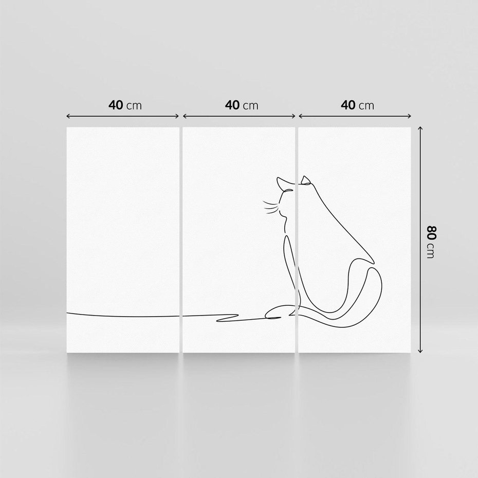 Obraz na płótnie 120x80 - Koci Szkic - szkic, line art