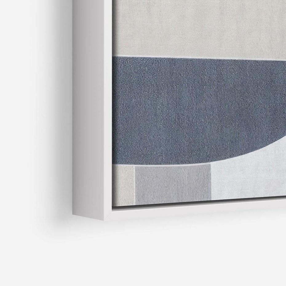 Obraz w ramie 50x50 - Odbicie wschodzącego jutra - graficzne kształty, geometria - rama biała