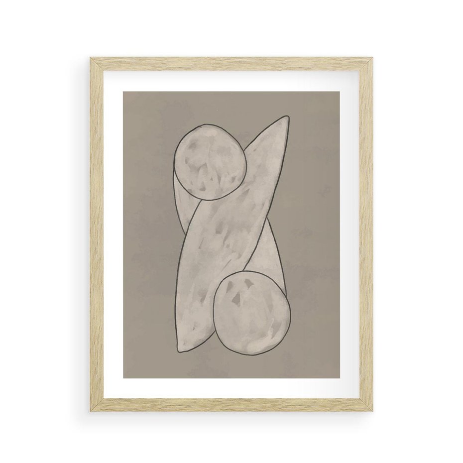 Plakat w ramie 40x50 - Zaklęte Anomalie - nowoczesna geometryczna sztuka, loftowe wnętrze - rama drewno