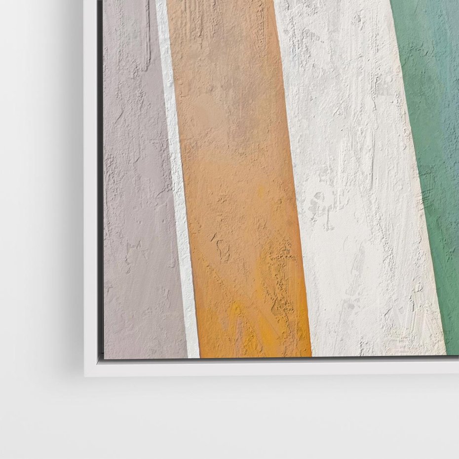 Obraz w ramie 50x50 - Księga Ukrytych Odbić - abstrakcyjne dziwne kształty, olejny obraz - rama biała