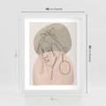 Plakat w ramie 40x50 - Kobieta w Linii: Akwarelowa Harmonia - kobieta one line, grafika - rama biała