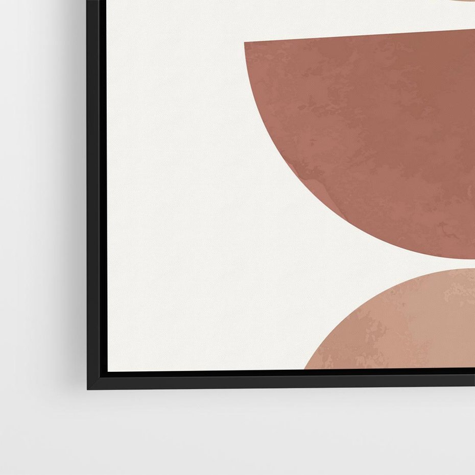 Obraz w ramie 50x50 - Abstrakcyjne Widzenia - abstrakcyjne geometryczne kształty, odcienie brązu i beżu - rama czarna