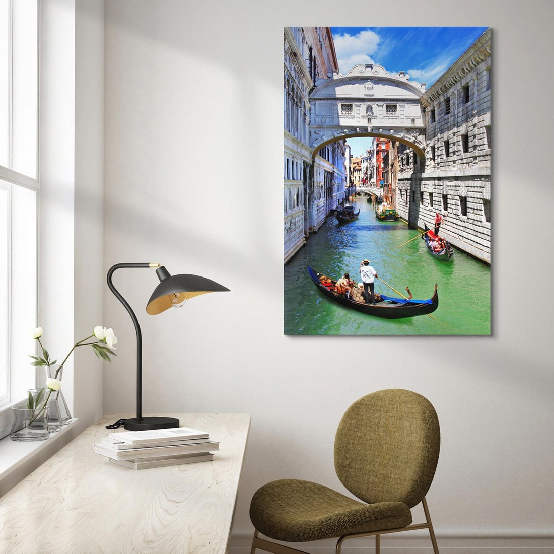 Obraz na płótnie 50x70 - Romantyczna gondola w Wenecji - Wenecja, gondola