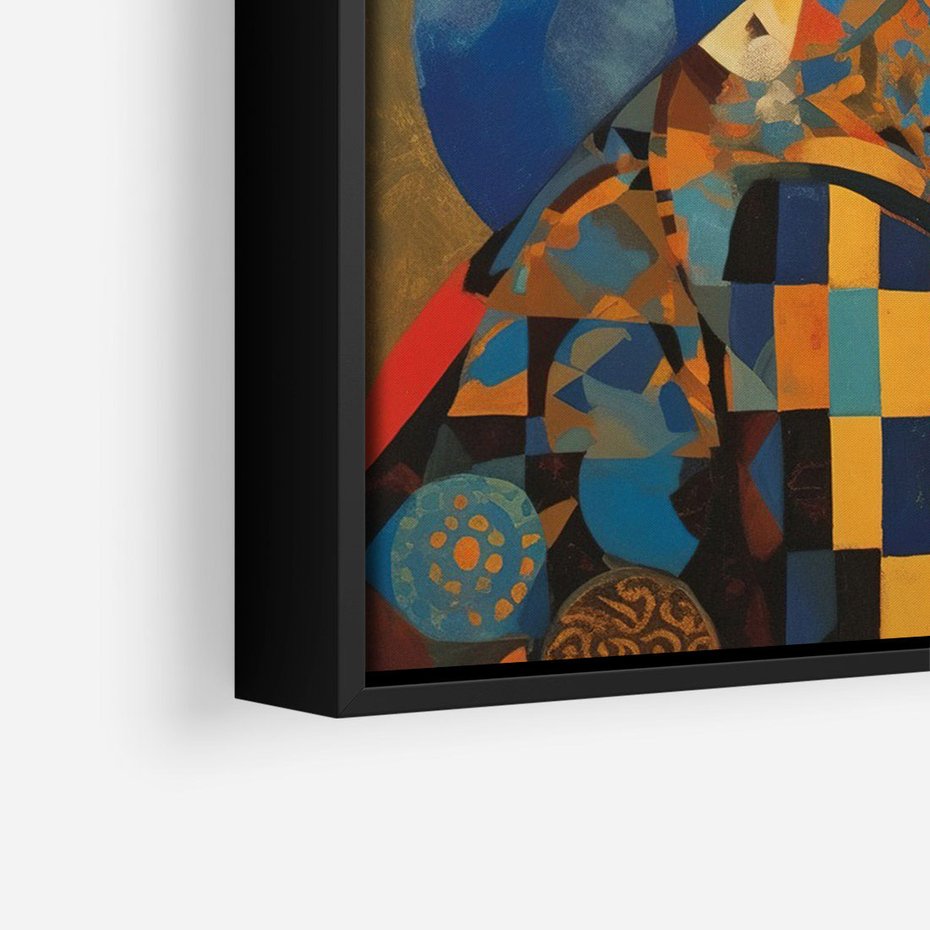 Obraz w ramie 70x100 - Impresje Cichego Szeptu - abstrakcyjny obraz, portret kobiety - rama czarna