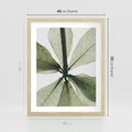 Plakat w ramie 40x50 - Jasna Zieleń w Makro - makro zdjęcie liści, jasna zieleń - rama drewno