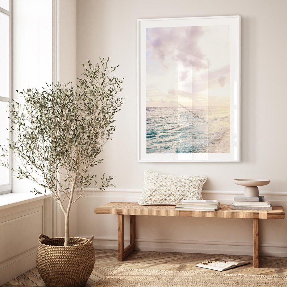 Plakat bez ramy 30x40 - Pastelowa Plaża - plaża, pastelowe kolory