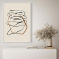 Obraz w ramie 50x70 - Bezczasowe Kontury - abstrakcyjne linie, zaplątane - rama biała