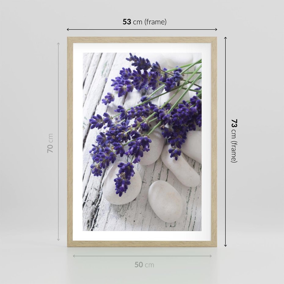 Plakat w ramie 50x70 - relaks z aromatem - lawenda, spa - rama drewno