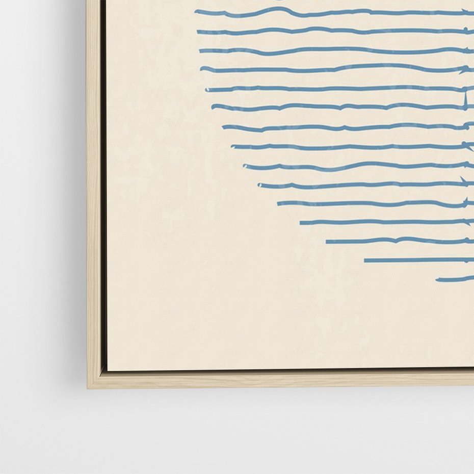 Obraz w ramie 70x100 - Wnętrza Refleksji - geometryczne kształty, koła - rama drewno