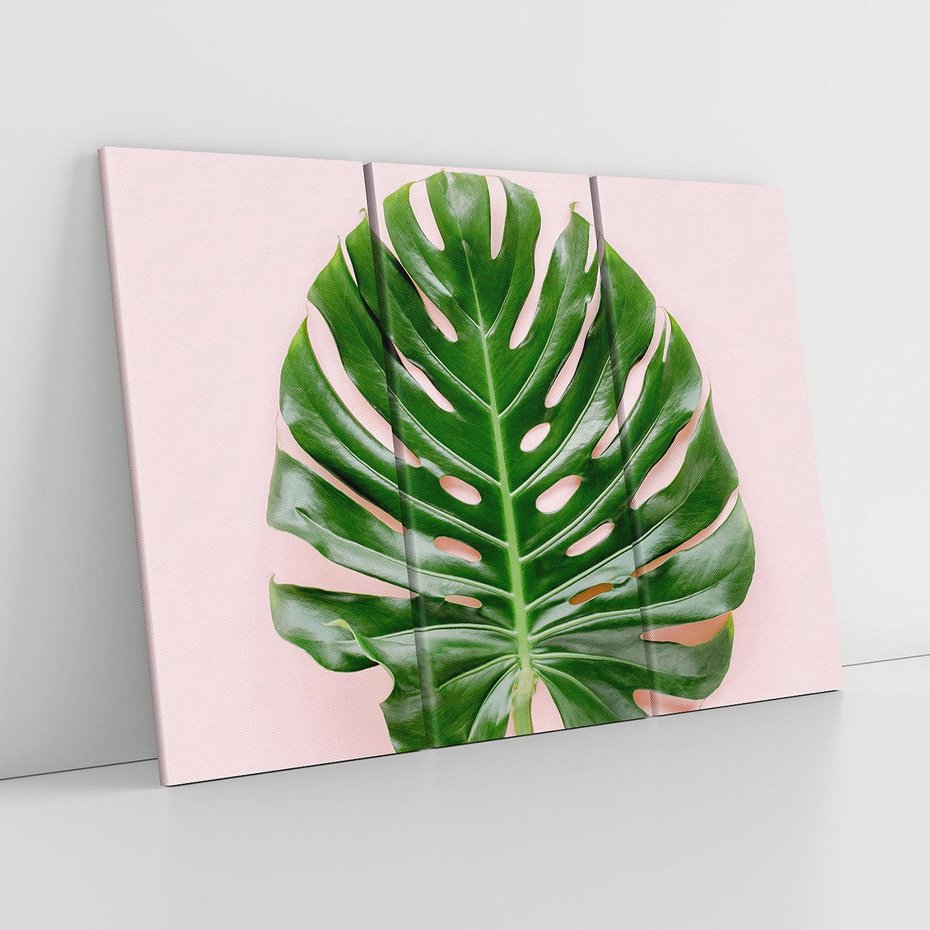 Obraz na płótnie 120x80 - Egzotyczna Roślinność - liście, monstera