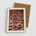 Plakat w ramie 50x70 - Kawiarniana atmosfera kawy - kawa, kawiarnia - rama drewno