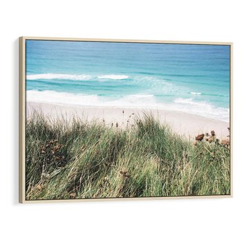 Obraz w ramie 70x50 - Harmonia Natury - widok z wydm, wydmy porośnięte trawami - rama drewno