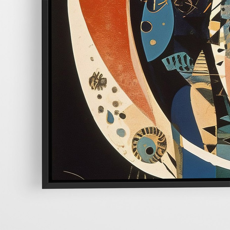 Obraz w ramie 50x70 - Księga Surrealnych Wymiarów - abstrakcyjny obraz olejny, kot - rama czarna