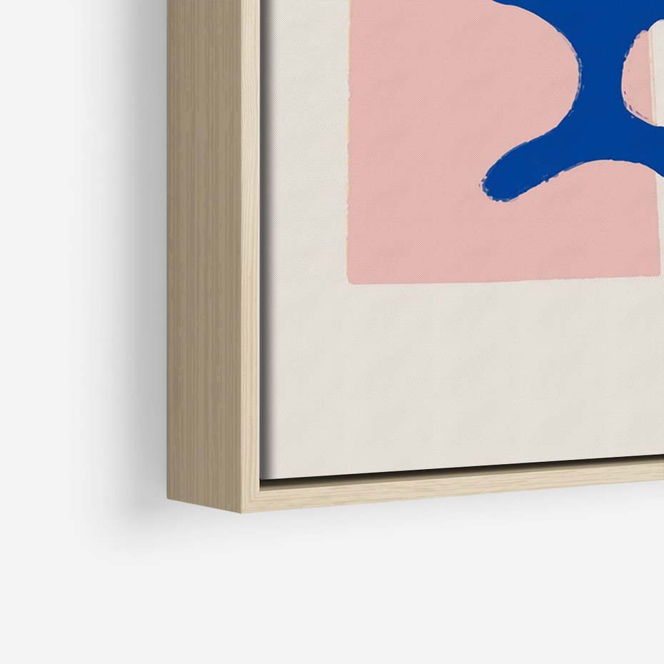 Obraz w ramie 80x120 - Migotliwe Nastroje - abstrakcyjna niebieska forma, dziwne kształty - rama drewno