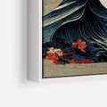 Obraz w ramie 80x80 - Requiem dla marzeń - sztuka japońska, fale oceanu - rama biała