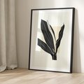 Plakat w ramie 50x70 - Harmonia liści - minimalistyczny obraz, szkic - rama czarna