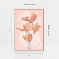 Obraz w ramie 80x120 - Przenikające Kształty - minimalistyczny plakat, pudrowe kwiaty - rama drewno