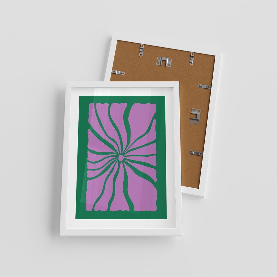 Plakat w ramie 30x40 - Bezczasowe Impresje - abstrakcyjny plakat, boho styl - rama biała