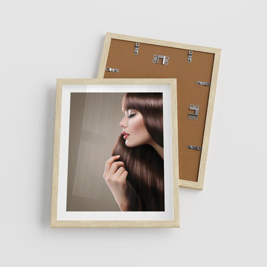 Plakat w ramie 40x50 - Piękno fryzury - włosy, fryzura - rama drewno