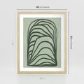 Plakat w ramie 40x50 - Zielonkawy Uścisk Natury - abstrakcyjny zielony motyw, skandynawski design - rama drewno