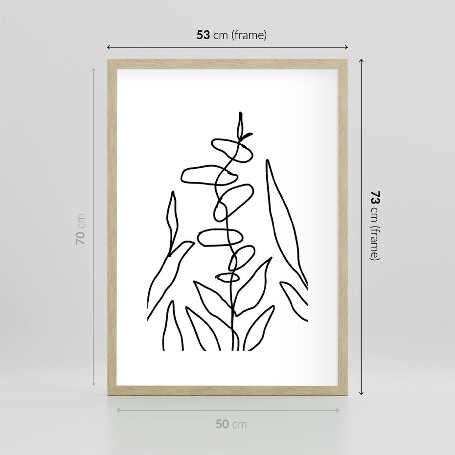 Plakat w ramie 50x70 - Konturem Naznaczone - mroczna sztuka, minimalizm - rama drewno
