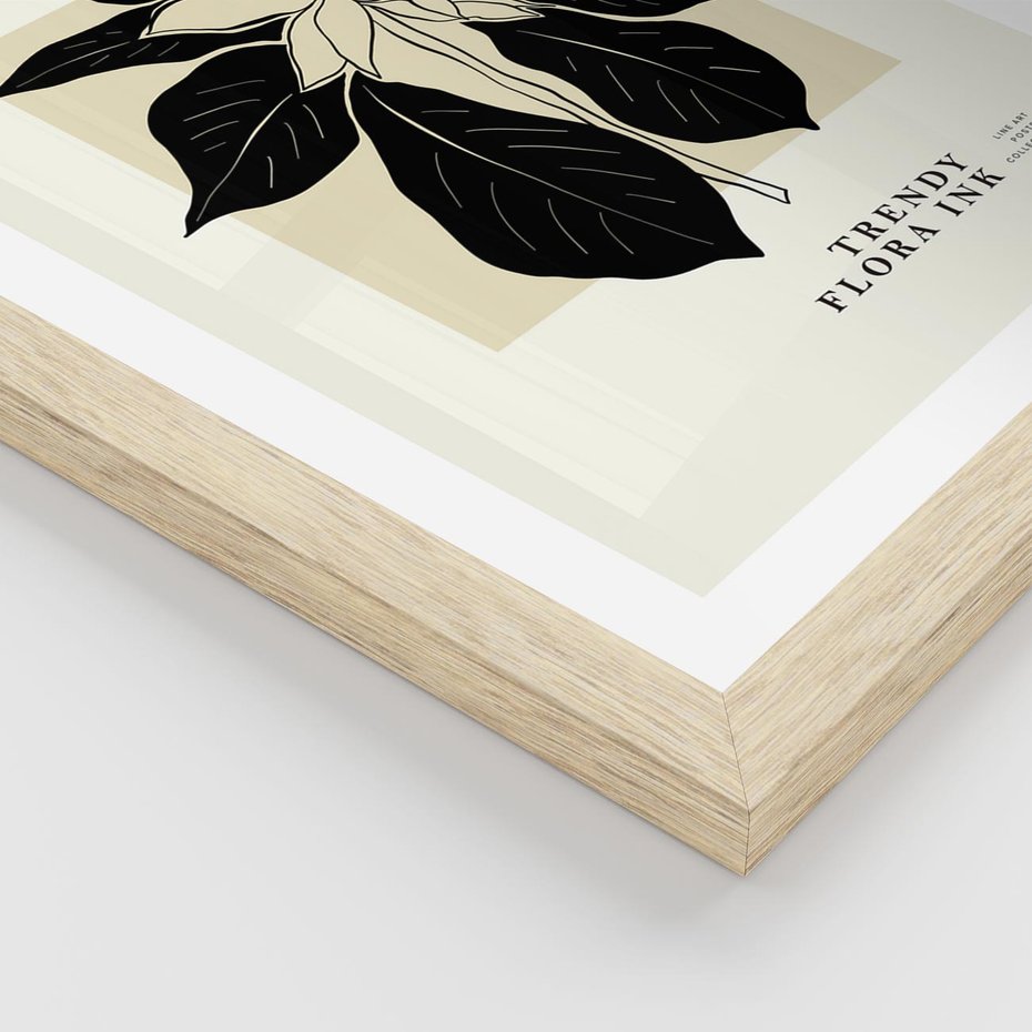 Plakat w ramie 40x50 - Melancholia przerywanych linii - wiaty, typografia - rama drewno