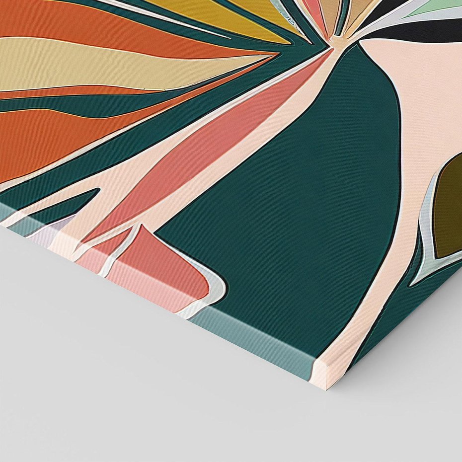 Obraz na płótnie 70x70 - Kolory Ziemi - olejny obraz, abstrakcja w kształcie kwiatu