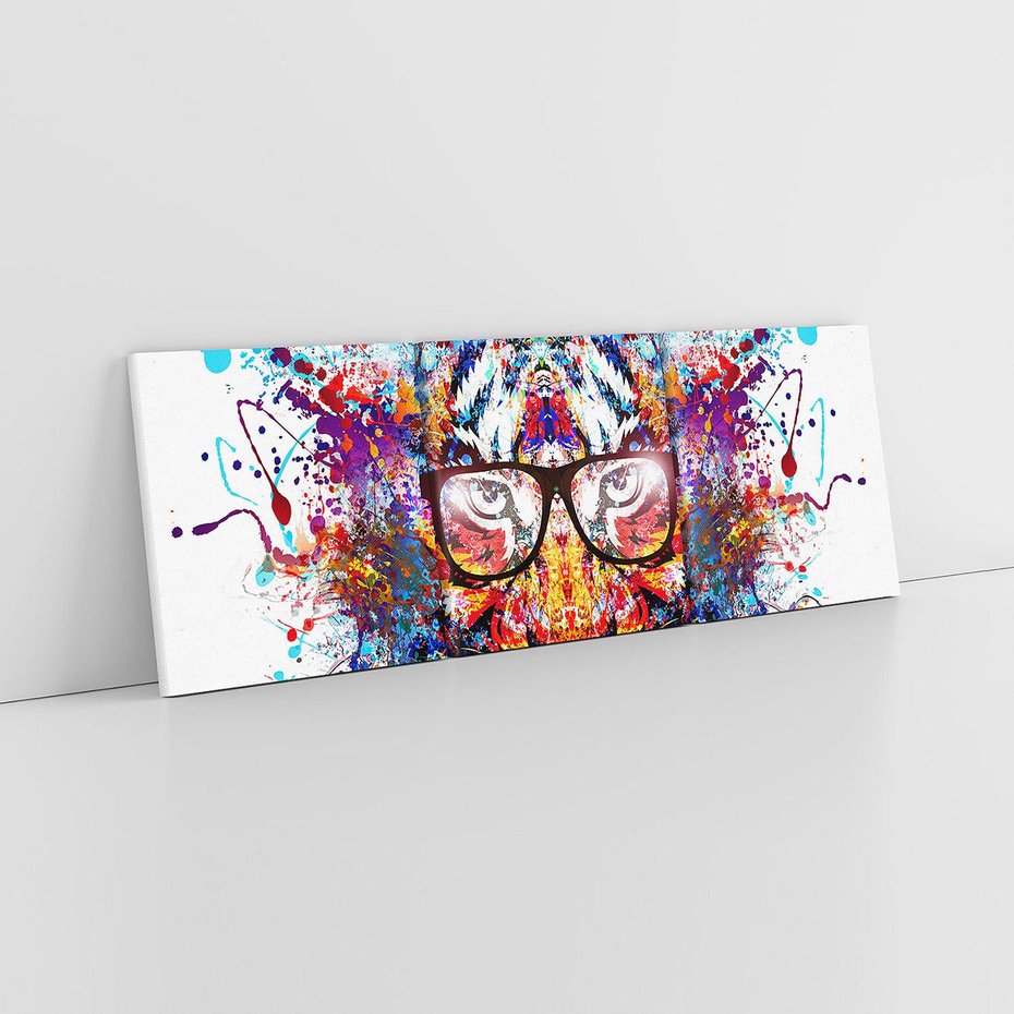 Obraz na płótnie 120x40 - Tygrys w graficznej oprawie - tygrys, grafika
