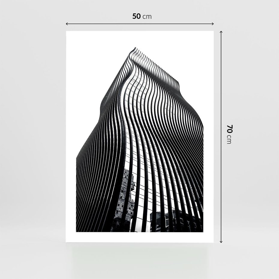 Plakat bez ramy 50x70 - Falowany Wieżowiec na Fotografii - architektura, falowany wieżowiec
