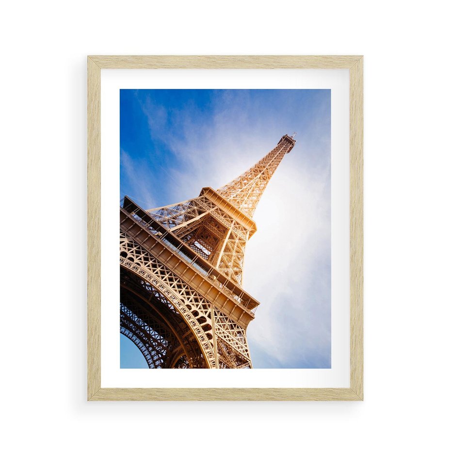 Plakat w ramie 40x50 - Eiffla - ikona Paryża - Eiffla, Paryż - rama drewno