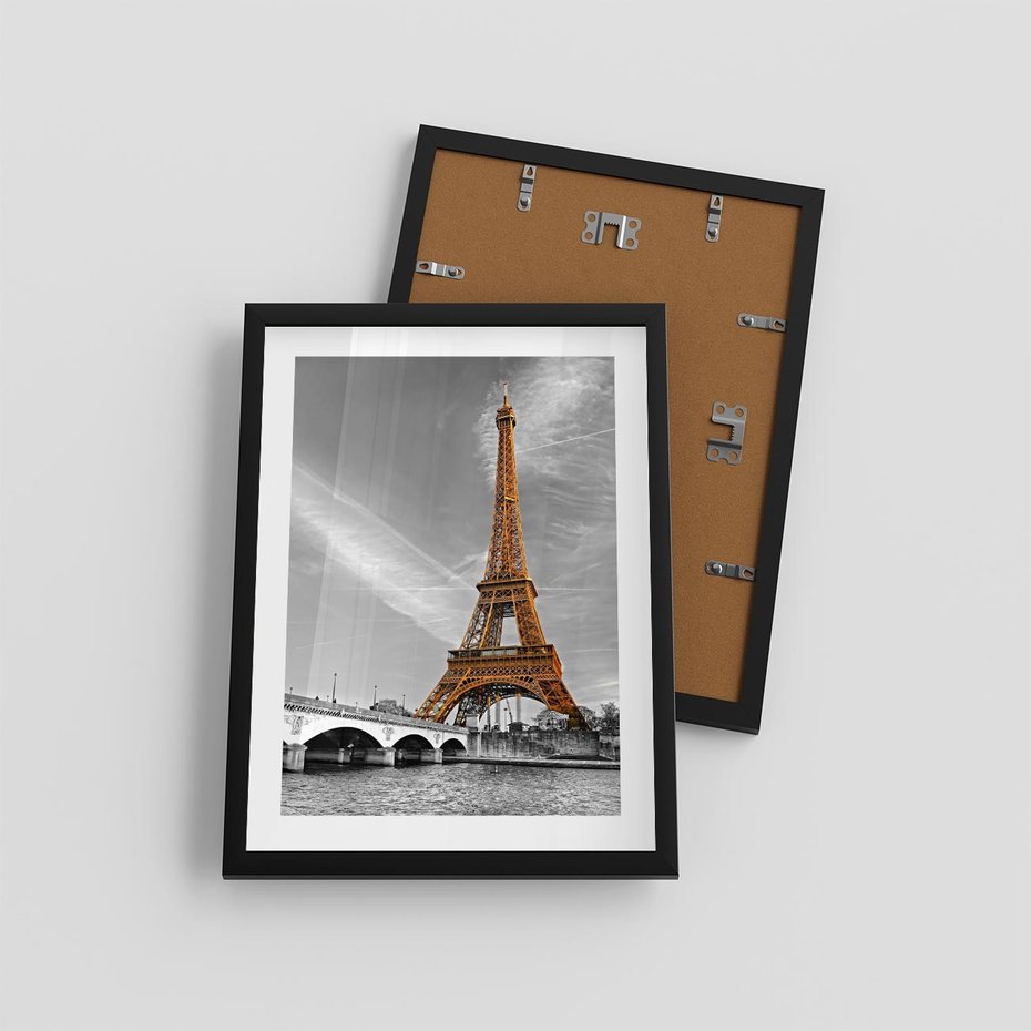 Plakat w ramie 30x40 - Echa Wieży Eiffla - wieża, Eiffla - rama czarna
