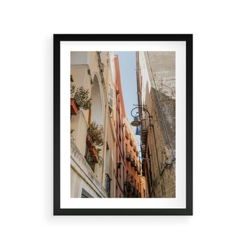 Plakat w ramie 50x70 - Włoskie uroki - włoskie, uliczki - rama czarna